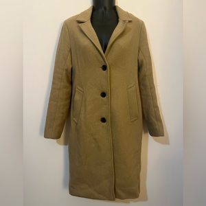 ABERCROMBIE & FITCH | Light Brown Wool Blend Trench Coat | XS